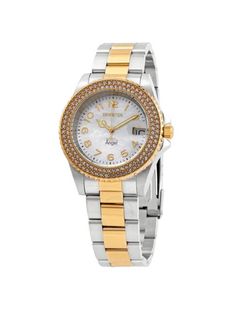 Invicta - Invicta Angel Quartz Crystal White Mother of Pearl Dial Ladies Watch 28675