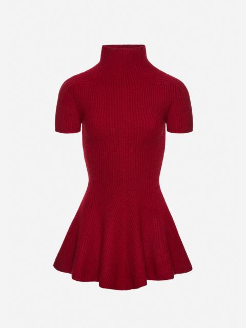 MAGDA BUTRYM Short-sleeve cashmere dress in red