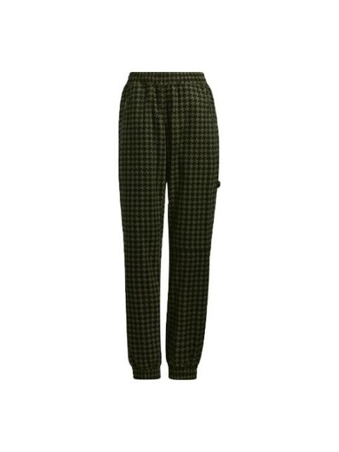adidas adidas originals Plaid Pattern Loose Sports Pants/Trousers/Joggers Green HC6002
