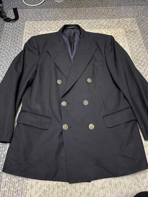 CELINE CELINE PARIS DOUBLE BREAST BLAZER STAMPED LOGO BUTTON