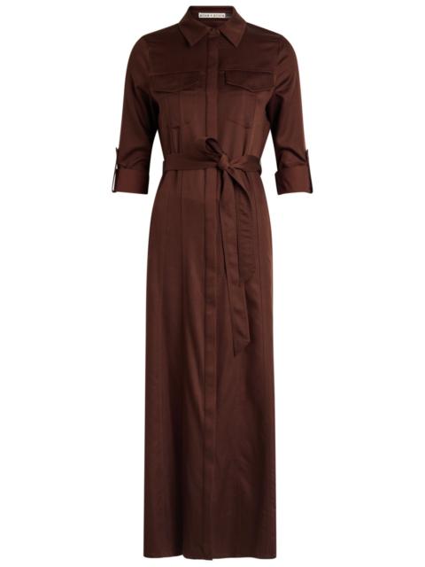 Alice + Olivia Alice + Olivia Chassidy Belted Stretch-twill Midi Shirt Dress