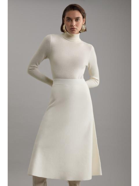 KAREN MILLEN Viscose Blend Milano Knit Full Midi Skirt