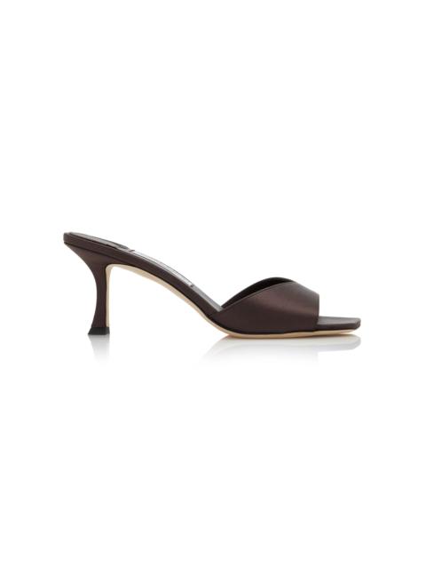 JIMMY CHOO Skye Satin Mules brown