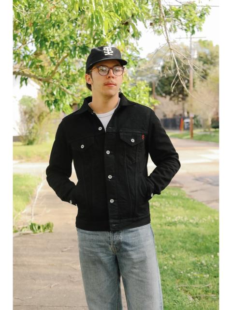 Iron Heart IHJ-86-BLK 14OZ SELVEDGE DENIM MODIFIED TYPE III JACKET - BLACK/BLACK