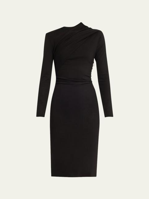 GIORGIO ARMANI Asymmetric Long-Sleeve Jersey Dress