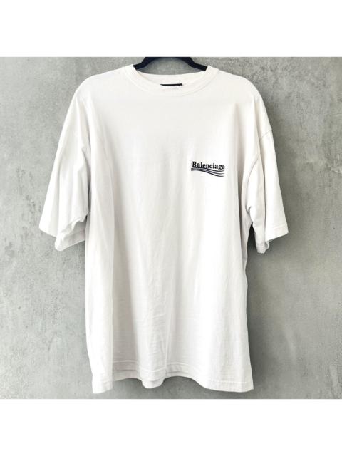 BALENCIAGA LARGE FIT POLITICAL CAMPAIGN SHIRT OFF WHITE