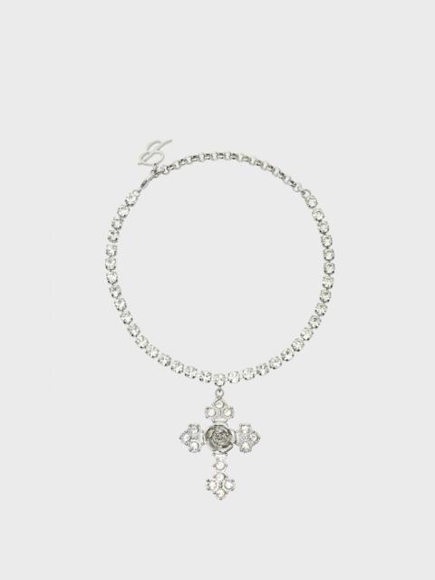 Blumarine CHOKER WITH PENDANT WITH BLUMARINE AND RHINESTONES