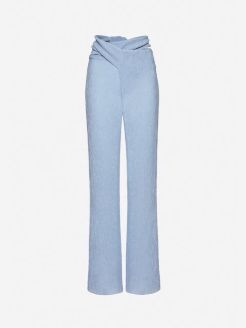 MAGDA BUTRYM Draped wrap beach trousers in light blue