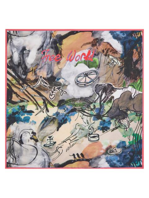 Vivienne Westwood Vivienne Westwood Free World Printed Silk Scarf