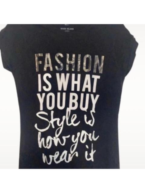Other Designers River Island Women's Black and White T-shirt