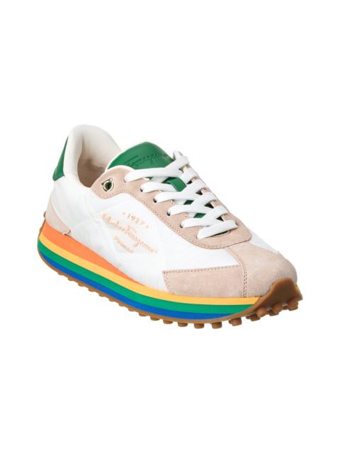 FERRAGAMO Ferragamo Iggy Nylon & Suede Sneaker