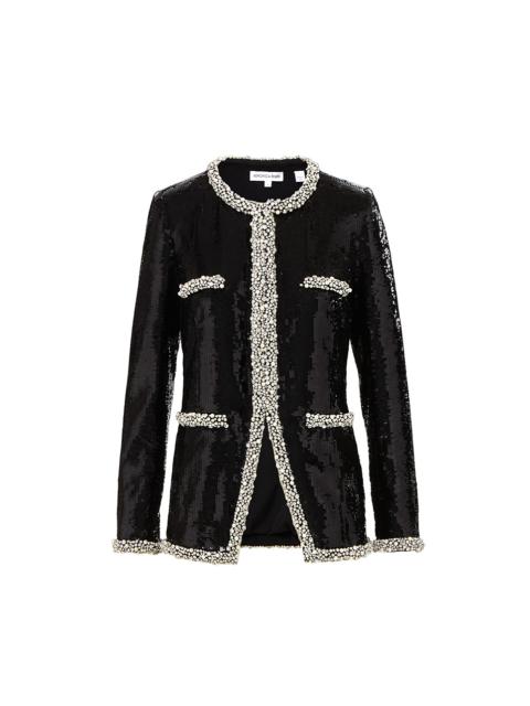 VERONICA BEARD ALESSIA PEARL-TRIM SEQUIN JACKET