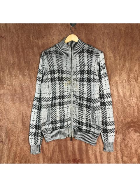 Other Designers Homespun Knitwear - In The Attic Grey checkered sweater Knitwear #6054