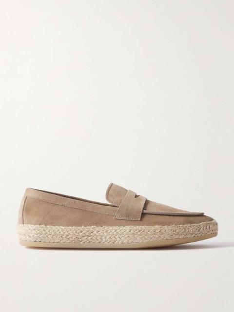 Bowline 002 Jute-Trimmed Suede Penny Loafers