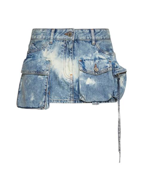 THE ATTICO Light blue ''Fay'' multi-pocket miniskirt