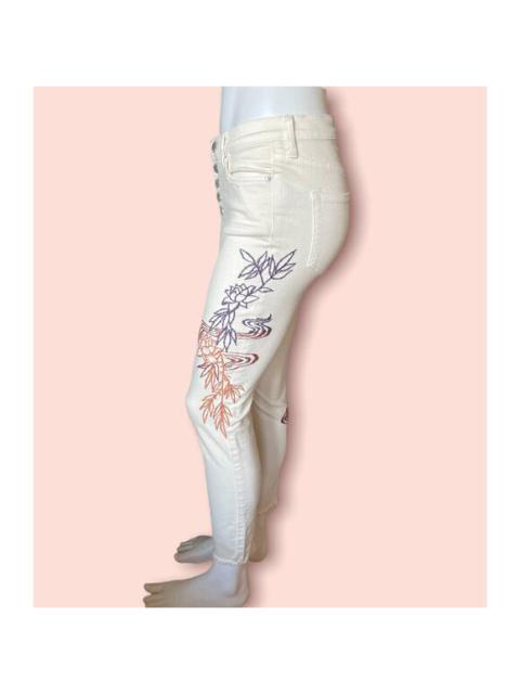 Other Designers Free People Off White Cream Embroidery Jeans Sz 26 S 4