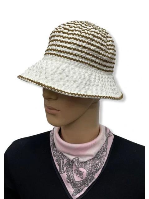 Givenchy Vintage GIVENCHY CHAPEAUX Acrylic-Poly Striped Bucket Hat
