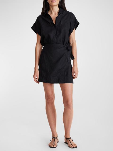 APIECE APART Catania Wrap Linen Shirtdress