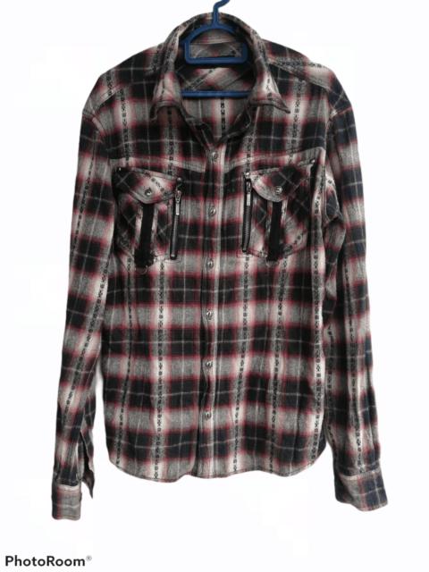 Other Designers Von Dutch - Plaid Flannel Button Up With Zipper Pocket