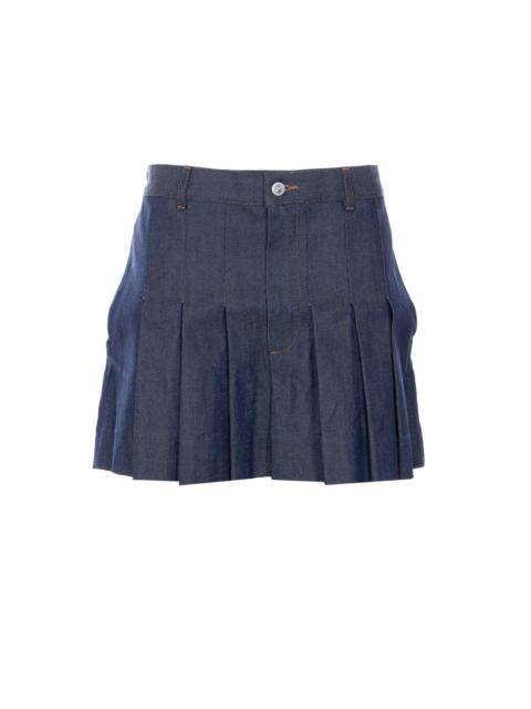 A.P.C. A.P.C. Women Pleated Mini Denim Skirt