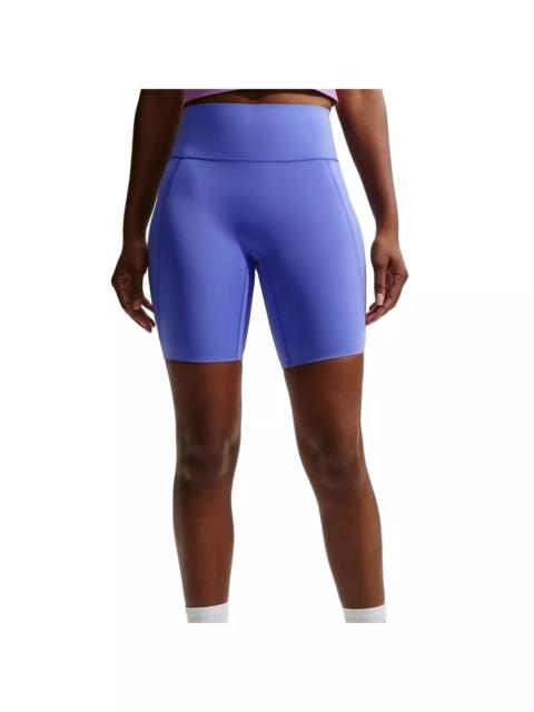 Nike Women's Universa High-Waisted 8" Biker Shorts with No Front Seam -Sapphire