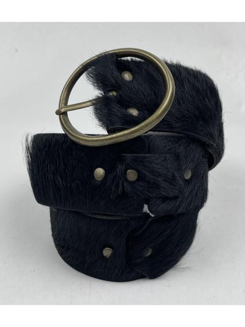 Other Designers Japanese Brand - very rare studded leather belt with fur tc34