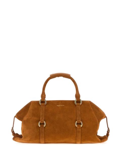 Alexander McQueen Alexander Mcqueen Women Caramel Suede Medium Farringdon Handbag
