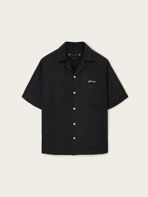 ALLSAINTS WILDER EMBROIDERED LINEN SHIRT