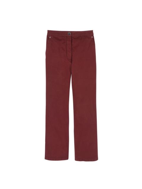 Longchamp Trousers Burgundy - Overdyed cotton