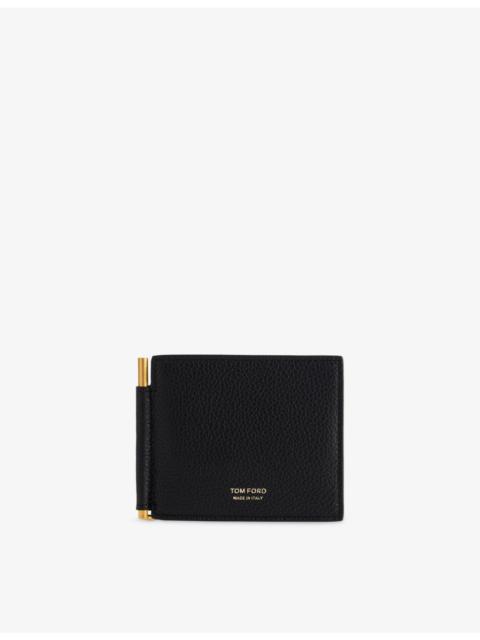 TOM FORD T Line Leather Money Clip Wallet