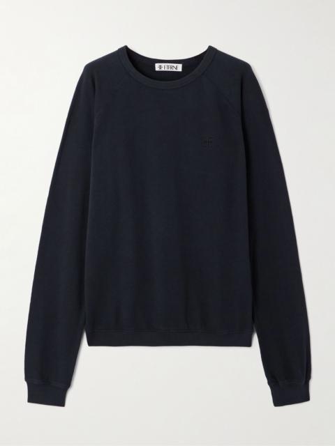 ÉTERNE Oversized embroidered cotton-jersey sweatshirt Black