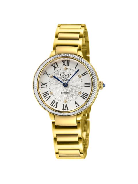 Other Designers GV2 by Gevril Rome Brillante Quartz White Dial Ladies Watch 122102B