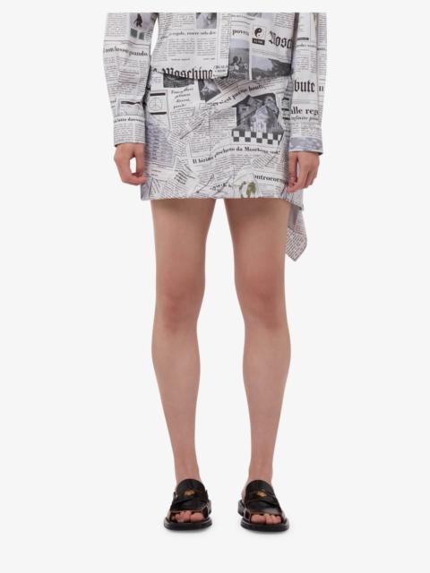 Moschino PRINTED COTTON POPLIN MINISKIRT