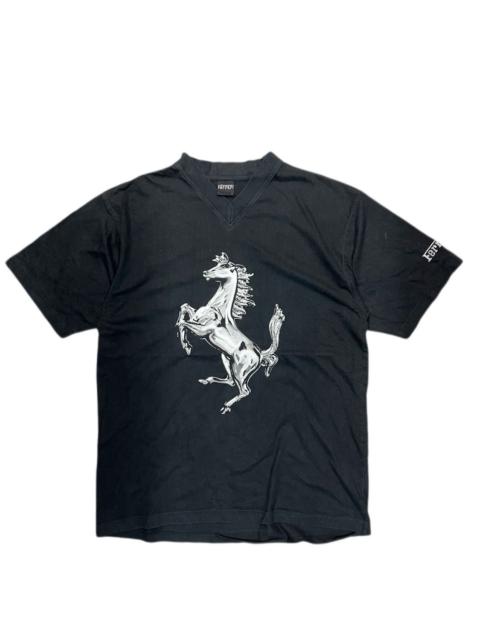 Other Designers Vintage 90s Ferrari Iconic Big Logo V NeckTee
