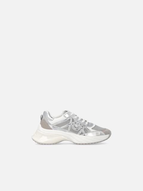 PINKO SNEAKERS WITH LAMINATED INSERTS AND LOVE BIRDS LOGO