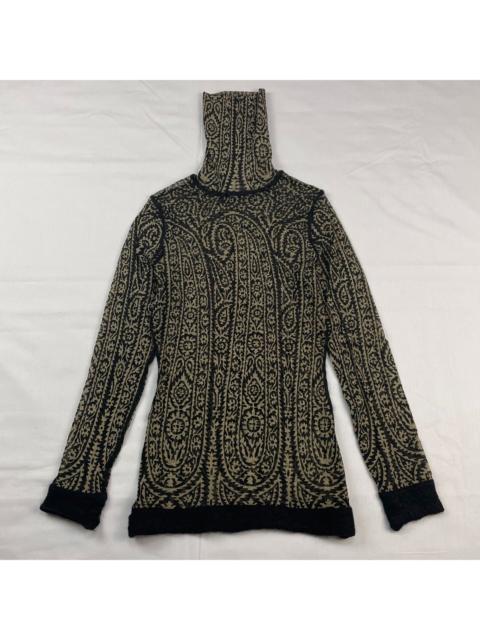 Jean Paul Gaultier Jean Paul Gaultier Arabic-style cashew print stretch mesh high-neck long-sleeve T-shirt