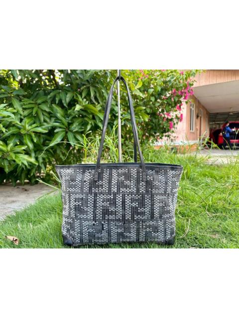 FENDI Authentic Fendi Zucca Medium Shopper Roll Tote Bag