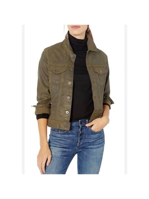 Other Designers New AG Adriano Goldschmied Robyn Coated Jacket Lacquered Dark Bayou Small $235