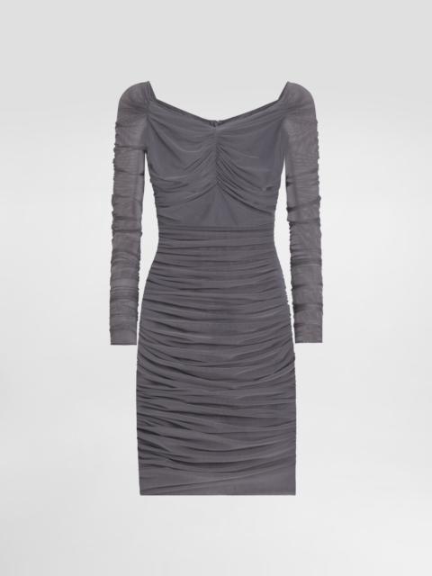 Dolce & Gabbana Short light tulle dress with draping