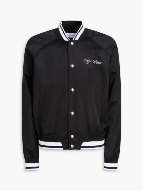 Off-White Embroidered satin bomber jacket