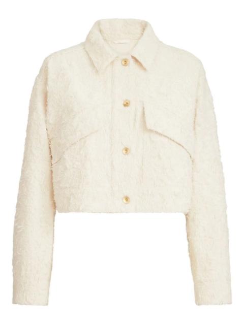 Brunello Cucinelli Brunello Cucinelli Women Fuzzy Dyed Denim Outerwear Jacket With Monili