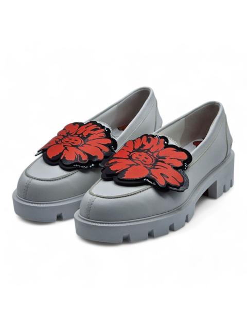 Christian Louboutin x Shun Sudo Button Flower Moc Toe Lug Loafers - White 37