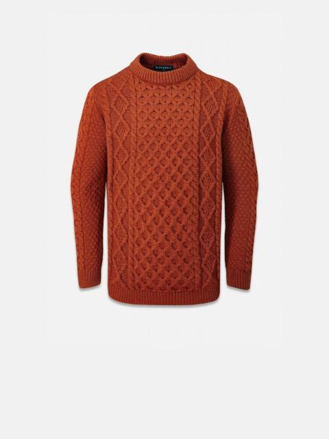GLOVERALL Men's Aran Jumper Burnt Orange