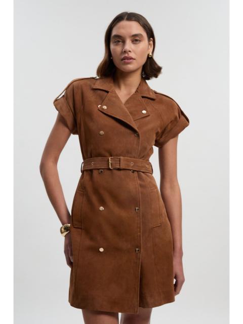 KAREN MILLEN Suede Utility Mini Dress