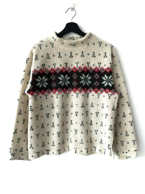 Other Designers Vintage - Vintage 90s LL Bean Printed Fleece Sweater