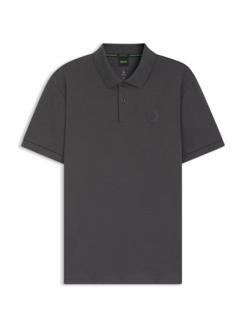 BOSS PIMA-COTTON POLO SHIRT WITH DOUBLE B MONOGRAM