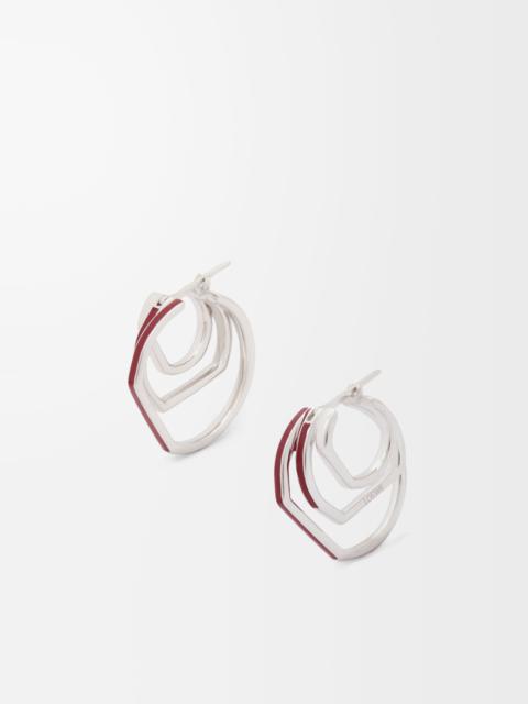Loewe Stacked hoop earrings in sterling silver and enamel
