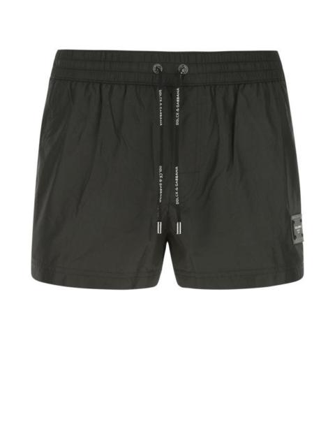 Dolce & Gabbana Black polyester swimming shorts