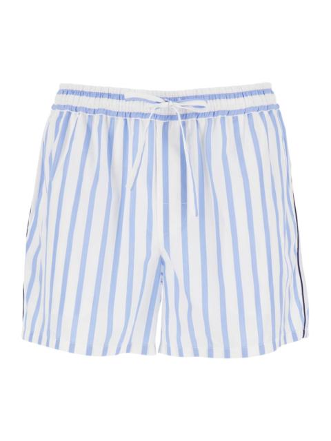 Dolce & Gabbana Dolce & Gabbana Men Light Blue Bermuda Shorts With Elasticated Waist And Drawstring And All-Over Str