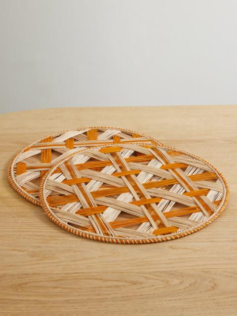 La DoubleJ Set Of Two Straw Placemats